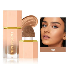 LANGMANNI liquid contour concealer bottle with sponge applicator; swatch #101