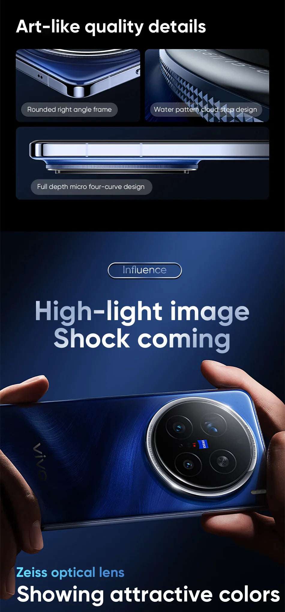 China Version VIVO X200 PRO 5G Dimensity 9400 CPU 6.78 inch AMOLED 120HZ Screen 6000mAh 90W Flash Charger OTA NFC 50MP camera