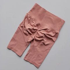 Summer Seamless Yoga Shorts High Waist Workout Shorts Women Sexy Booty Tummy Control Gym Leggings Breathable Running Shorts