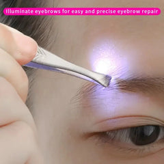 Eyebrow Tweezer with LED Light Smart Design Precision Eyelash Hair Remove Clip Stainless Steel Tweezers Portable Makeup Tools