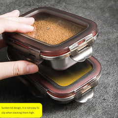 304 Stainless Steel Lunch Bento Box Sealed Leakproof Portable Food Storage Box Household Pickle Box Refrigerator Food Container