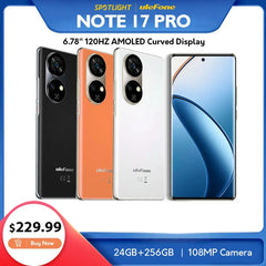 Ulefone Note 17 Pro Smartphone 6.78" 120HZ AMOLED Curved Display 24GB+256GB  108MP Camera 5050mAh Global Version