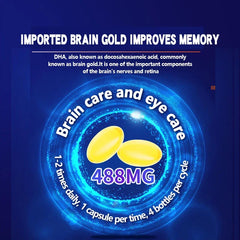 DHA Brain Supplement - DHA & EPA - Enhances Memory, Concentration and Cognition, Promotes Brain and Eye Health