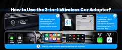 محول 2 في 1 سلكي إلى لاسلكي CarPlay ومحول لاسلكي Android Auto، التوصيل والتشغيل