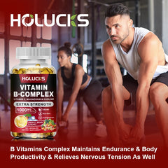 Vitamin B Complex Supplement - B1, B2, B3, B5, B6, B7, B8, B9, B12 with Vitamin C, Choline, Inositol - Energy, Brain & Heart