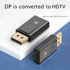4K DisplayPort to HDMI-Compatible Adapter DP Male to Female HDMI-Compatible Converter 1080P Video for PC HDTV Laptop