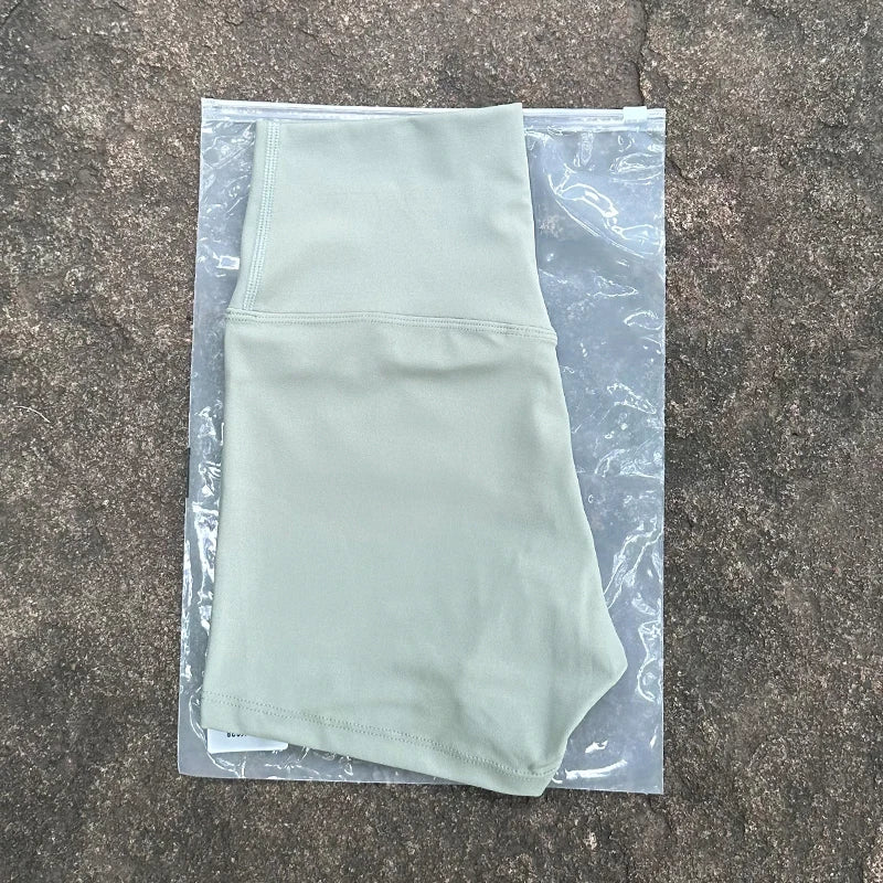 شورت رياضي نسائي، شورت يوغا بخصر مرتفع، مناسب للصالات الرياضية والجري، شورت راكبي الدراجات النارية مرن للغاية