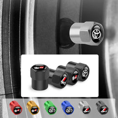 4PCS Car Badge Wheel Tires Valve Caps Metal Tyre Dust Covers For Toyota Fortuner Chr Verso Prius Hiace Trd Yaris Corolla Camry