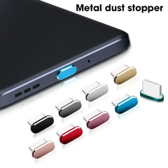 Metal Type C Dust Plugs Cellphone Anti-dust Protectors for Apple IPhone 15 Pro Max/15 Plus/15 Pro Samsung Dustplug