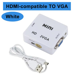 VGA to HDMI-compatible Adapter Converter 1080P HDTV With Audio For Laptop PC to HDTV Projector VGA to HDMI-compatible Adapter