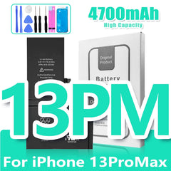 0 Cycle High Capacity Battery For iPhone 11 11Pro 12Pro 12 13 14 13Pro 14Pro Max Mini Phone Bateria + Free Tool Kit