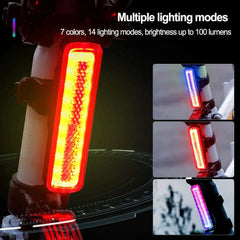 RGB Bicycle Lights Bike Tail Light 600/750 mah Memory Mode Rainbow LED Warning USB Waterproof Helmet Scooter Rear Taillight