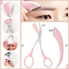 Eyebrow Trimming Knife Eyebrow Face Razor For Women Professional Eyebrow Scissors With Comb Brow Trimmer Scraper Accesso