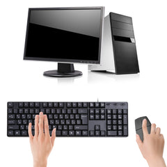 لوحة مفاتيح USB روسية إنجليزية لوحة مفاتيح كاملة الحجم للكمبيوتر/سطح المكتب/الكمبيوتر الشخصي/الكمبيوتر المحمول/السطح المكتب/وغيرها