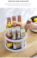 1/4Pcs 360 Rotatable Anti Sliding Kitchen Condiment Rotatable Storage Rack Tableware Cabinet Round Multi Functional Storage Rack