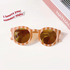 2023 New Kids Cute Checker Panel Color Round UV400 Sunglasses Baby Girls Outdoor Sun Protection Sunglasses Children Sun Glasses