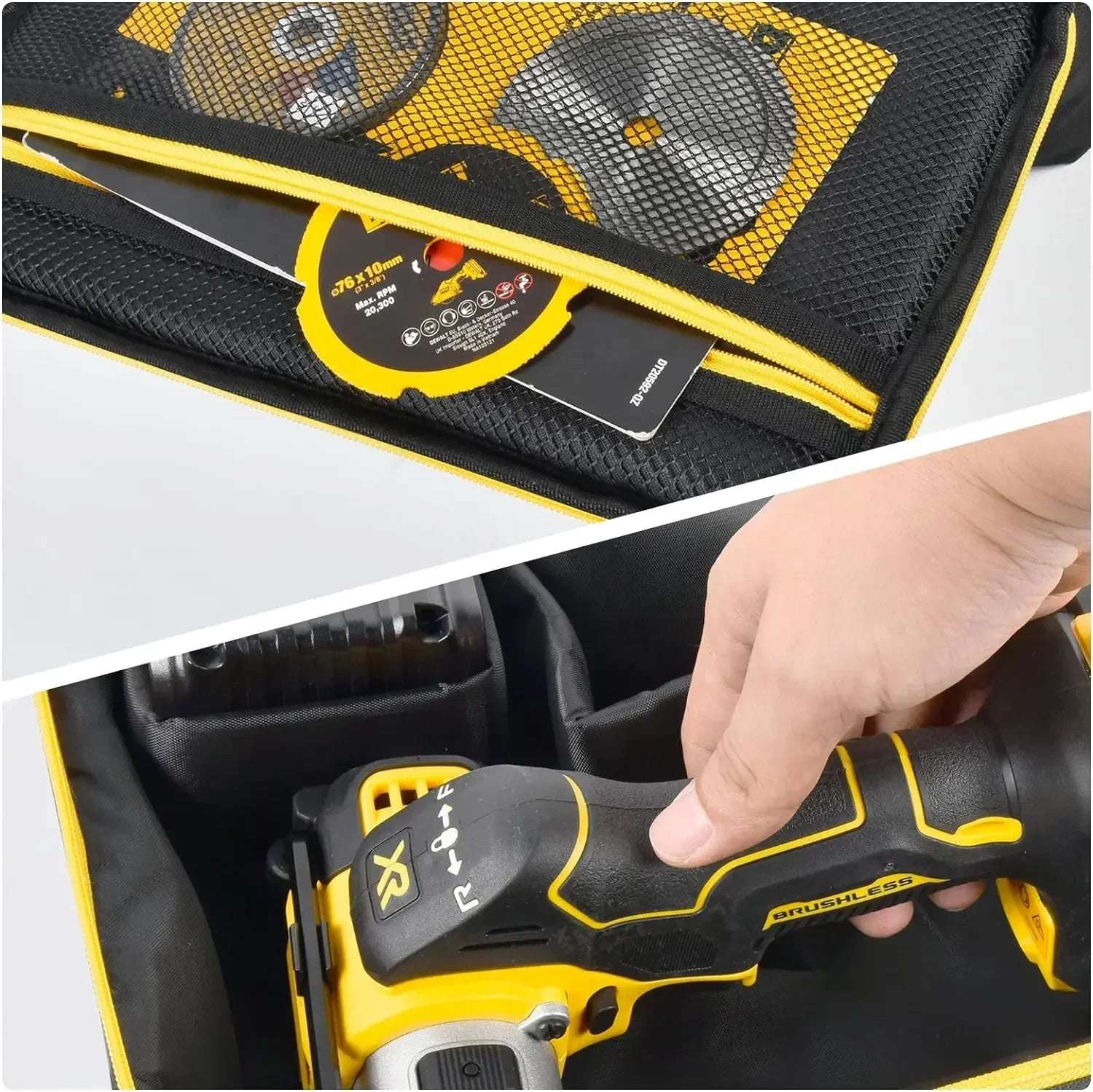 Compatible with DEWALT 20V MAX Cut Off Tool 3 in 1 Brushless (DCS438B), Storage bag case Carrying Holder Organizer (case only)