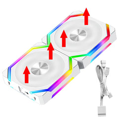 مروحة تبريد JUMPEAK CS120 ARGB مقاس 360 مم 240 مم قابلة للتكديس وتوصيل PWM صامتة 120 مم مراوح RGB لألعاب الكمبيوتر ومبرد المياه