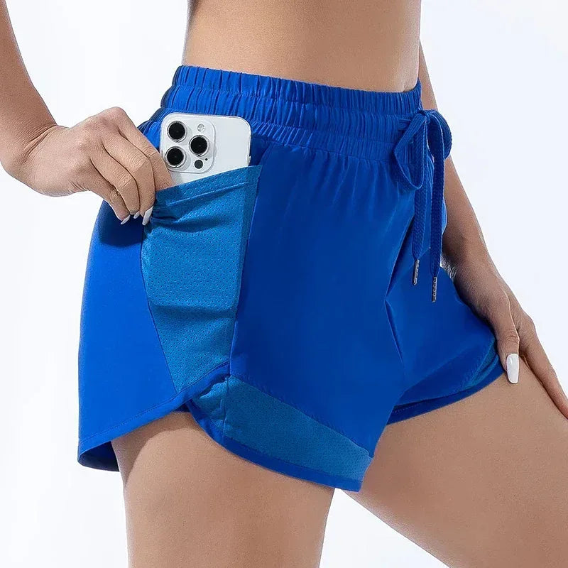 Yoga wear sports Fitness shorts Shorts Women's sports bodybuilding morning run elastic wear bottom yoga shorts quick dry pants - Mumzar