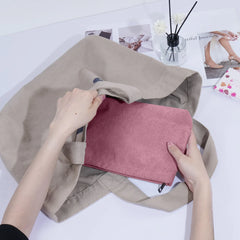 Corduroy Travel Cosmetic Bag Portable Makeup Storage Bag Purses Women Large Capacity Zipper Make Up Organizer Storage Clutch