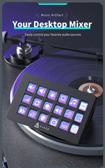 AJAZZ AKP153E Stream Deck لوحة تحكم متعددة الوظائف مع 15 مفتاح ماكرو ولوحة مفاتيح صغيرة مخصصة لإجراءات التشغيل