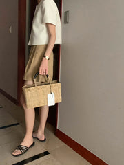 Chic Korean Sle round Ne Metal Single Button Loose ort Sve Outerwear for Women Summer Faion Commute Pure Color