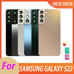 جديد لهاتف Samsung Galaxy S22 غطاء خلفي للبطارية ولوحة الباب الخلفي وغطاء عدسة الكاميرا بديل