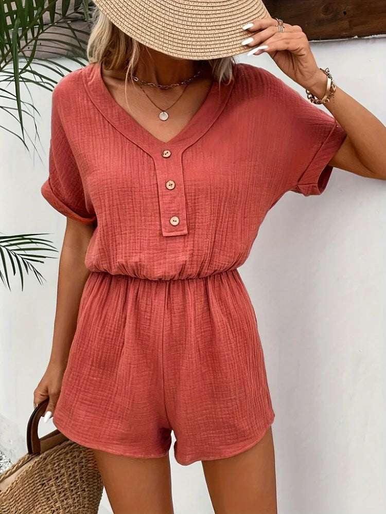 2024 Spring/Summer Amazon Foreign Trade Women's Double layered Zou Cloth Short sleeved Shorts Set Two Pieces