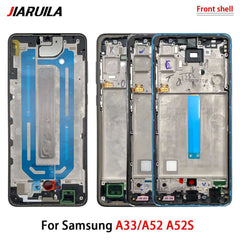 NEW For Samsung A33 A52 A52S A72 A52 5G A54 A73 Front Housing LCD Frame Bezel Plate Replacement Repair Part With Side Button
