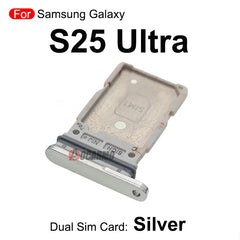 قطعة بديلة لحامل بطاقة SIM المزدوجة لهاتف Samsung Galaxy S25Ultra، باللون الأسود والفضي والذهبي