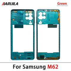 الإطار الأوسط لهاتف Samsung A41 F62 M51 M62 A7 2018 مع زر التحكم في الصوت والإطار الأمامي والإطار الأوسط وهيكل الهيكل