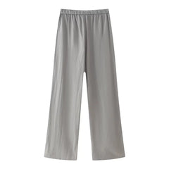 DUOPERI Women 2 Pieces Sets Shell Ornament Tops Camisole and High Elastic Waist Trousers Chic Lady Casual Pant Coordinates