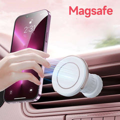Magsafe Car Phone Holder,Powerful Magnetism Premium Quality Single-Hand Operation Metal Hook Magnetic Car Phone Mount