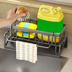 Kitchen Sink Drain Rack Organizer ABS Plastic Self-draining Sink Shelf Soap Sponge Holder Dishcloth Towel Rack filter basket