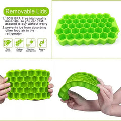 1 قطعة من صينية مكعبات الثلج الشبكية على شكل خلية النحل 37 بدون غطاء DIY قالب ثلج