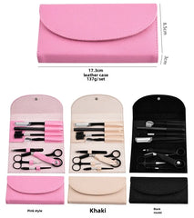 8-piece eyebrow grooming kit with eyebrow shaper, eyebrow pencil, and tweezers for women and men, complete set