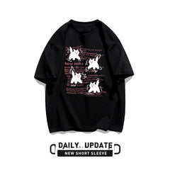 Cute Cartoon  ort Sve T-irt Women's Summer Casual Loose Fit plus Size American Sle Cotton Top Korean Version