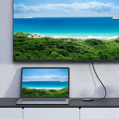 محول من النوع C إلى HDMI بدقة 4K وتردد 60 هرتز، كابل USB C USB3.1 ذكر إلى كابل HDTV أنثى لأجهزة الكمبيوتر المحمول والكمبيوتر اللوحي والتلفزيون وماك بوك