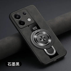 Case for Xiaomi Poco X7 pro magnetic ring holder luxury silicone sheepskin leather plexiglass Pu premium shockproof back cover