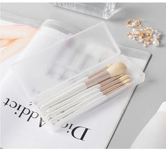 2023 Pencil Cases Pens Storage School Office Simple Matte Transparent Plastic Box Frosted White Stationery Supplies