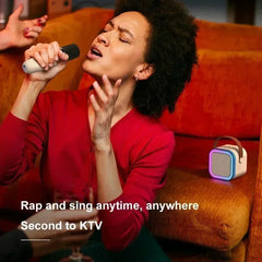 جديد Hot K12 مكبر صوت بلوتوث محمول منزلي لطيف كاريوكي صغير لاسلكي صوتي مع ميكروفون K Song Family آلة غناء