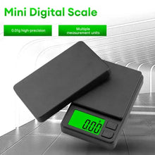 Folded protective cover mini digital scale with green LCD on dark base