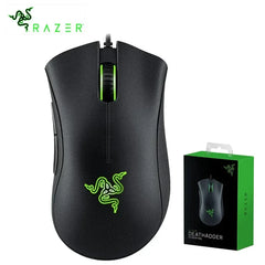 ماوس الألعاب السلكي الأصلي Razer DeathAdder Essential بدقة 6400 نقطة في البوصة مع مستشعر بصري و5 أزرار مستقلة لأجهزة الكمبيوتر المحمولة واللاعبين
