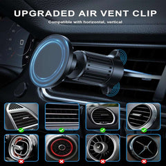 Magsafe Car Phone Holder,Powerful Magnetism Premium Quality Single-Hand Operation Metal Hook Magnetic Car Phone Mount