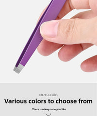 Eyebrow Tweezer 4Pcs Colorful Hair Beauty Fine Hairs Puller Stainless Steel Slanted Eye Brow Clips Removal Makeup Tools