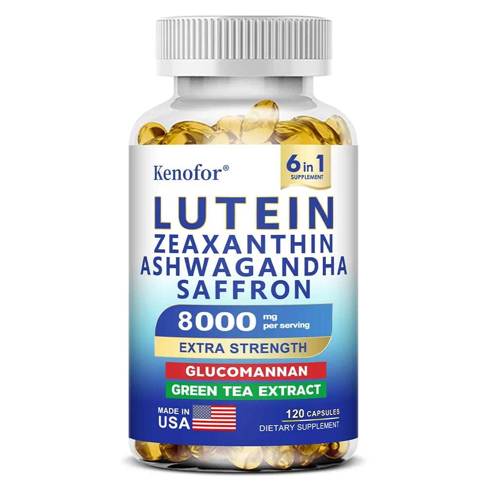 Lutein and Zeaxanthin Supplements, 8000mg Per Serving | Essential Eye Vitamins & Vision Health Dietary Supplement, NON-GMO