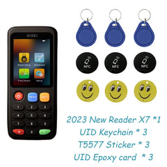 X7 Smart Card Reader RFID Key Clone Copier IC ID Token Copy Duplicator 125Khz Badge Writer 13.56Mhz NFC Tag Programmer