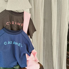2025 Summer New Children Short Sleeve T Shirts Fashion Letter Print Boys Girls Casual T Shirts Baby Loose Tops Kids Tee Clothes
