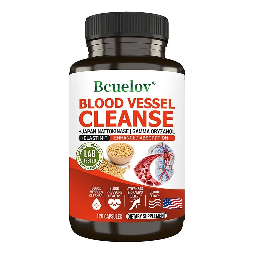 Vascular Cleansing Capsules - Contains Japanese Nattokinase, Which Helps Blood Circulation and Blood Vessel Flexibility