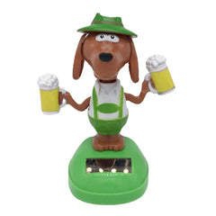 Car Decoration Bobble Head Toy Solar Powered Dancing Dog Solar Dashboard Doll Decoration Cute Dog Swinging Animated Dancer Toy